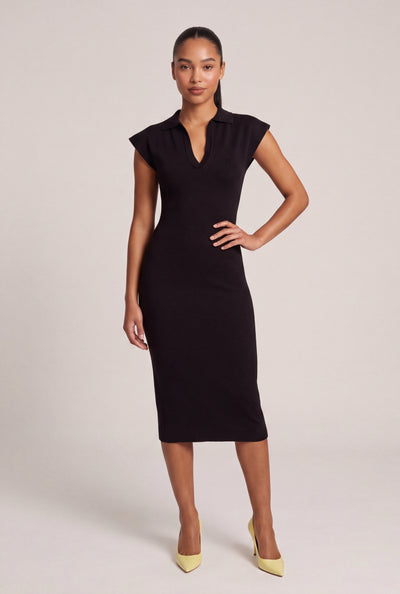 Polo Sweater Midi Dress
