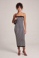 Houndstooth Strapless Dress