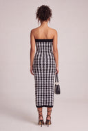 Houndstooth Strapless Dress