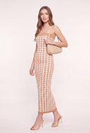 Houndstooth Strapless Dress