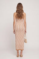 Houndstooth Strapless Dress