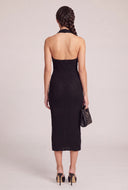 Button Detail Halter Dress