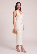 Button Detail Halter Dress