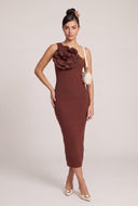 Flora Ribbed One-Shoulder Knit Dress
