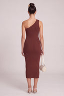 Flora Ribbed One-Shoulder Knit Dress