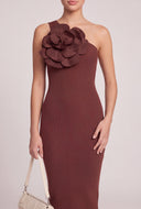 Flora Ribbed One-Shoulder Knit Dress