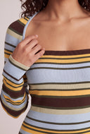 Striped Tube Dress and Shrug Set