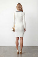 Oaklyn Ribbed Knit Collared Midi Dress