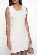 Tweed Frayed Sleeveless Mini Dress