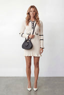 Bell Sleeve Ribbed Skater Sweater Dress