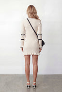 Bell Sleeve Ribbed Skater Sweater Dress