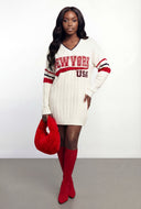 New York Rib Knit Sweater Dress