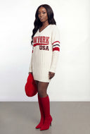New York Rib Knit Sweater Dress