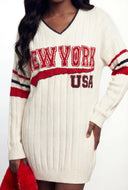 New York Rib Knit Sweater Dress