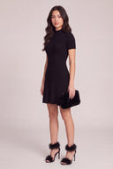 Rib Knit Mock Neck Mini Dress
