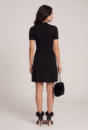Rib Knit Mock Neck Mini Dress