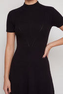 Rib Knit Mock Neck Mini Dress