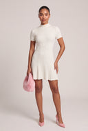 Rib Knit Mock Neck Mini Dress