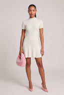 Rib Knit Mock Neck Mini Dress