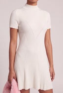 Rib Knit Mock Neck Mini Dress