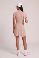 Rib Knit Mock Neck Mini Dress