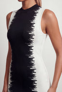 Soundwave Sleeveless Knit Sweater Dress