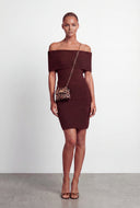 Rib Knit Off The Shoulder Mini Dress