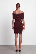 Rib Knit Off The Shoulder Mini Dress