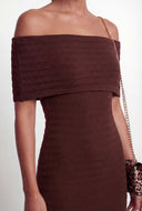Rib Knit Off The Shoulder Mini Dress