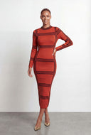 Plaid Windowpane High Neck Sweater Dress