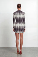 Patterned High Neck Sweater Dress