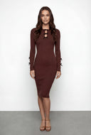 Phoebe Rib Knit Bow Bodycon Sweater Dress