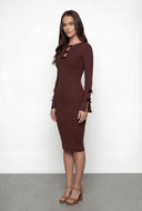 Phoebe Rib Knit Bow Bodycon Sweater Dress