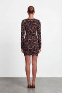 Aliya Psychedelic Swirl Mini Sweater Dress