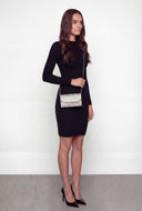 Reagan Greek Key Pattern Sweater Dress