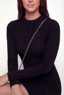 Reagan Greek Key Pattern Sweater Dress