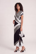 Abstract Sweater Maxi Dress