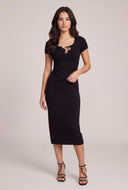 Metallic Detail Midi Dress