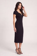 Metallic Detail Midi Dress
