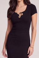 Metallic Detail Midi Dress