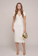 Metallic Detail Midi Dress