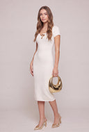 Metallic Detail Midi Dress