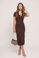 Metallic Detail Midi Dress
