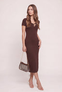 Metallic Detail Midi Dress