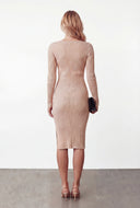 Chain Detail Rib Knit Sweater Dress