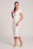Belted Faux Wrap Dress
