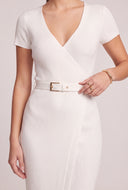 Belted Faux Wrap Dress