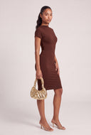 Ruched Short Sleeve Dress