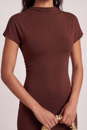 Ruched Short Sleeve Dress