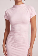 Ruched Short Sleeve Dress
